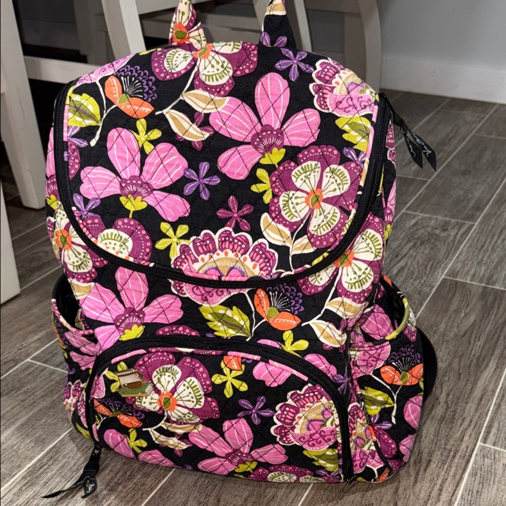 Vera Bradley Floral Backpack w/ Matching ID Wallet | 13x13